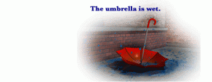 the umbrella is wet